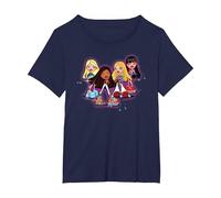 Bratz Sparkle and Glow Girls T-Shirt, Women's Plus, Navy Blue, 1X