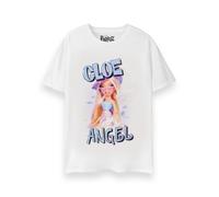 Bratz Cloe Womens T-Shirt | Y2K Bling Short Sleeve Graphic Tee in White | Angel Classic Doll Chrome Relaxed Fit Apparel Top | Nostalgic Doll Character Merchandise Gift