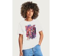 Bratz Women's Girls On Neon Pink Fire Relaxed Fit T-Shirt in White | Size: XL Bratz White XL