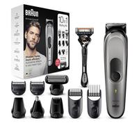 Braun 10-in-1 All-in-one Trimmer 7 MGK7221, Beard Trimmer for Men, Hair Clipper and Body Groomer with 8 Attachments, Charging Stand and AutoSensing Technology, Dark Grey, UK Two Pin Plug - Good