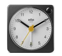 Braun Classic Travel Analogue Alarm Clock, Compact Size, Black & White, BC02XBW