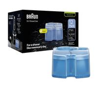 Braun 3-in-1 ShaverCare Cleaning Cartridges for Cleaning Stations - Original Cartridges - Cleans Razors 10x Better Than Water, Shaver Head Cleaner, Removes Hair and Skin Particles - Pack of 12