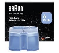 Braun 3in1 ORIGINAL SmartCare Shaver Care Center Refill Cartridges, Cleans 10x Better Than Water, 3in1 Formula Provides Hygienic Cleaning To Remove Hair & Skin Particles, 6 Pack