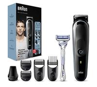 Braun Multi-Grooming Kit 3, 7-in-1 Beard Trimmer and Hair Trimmer Men's Trimmer Hair Trimmer for Facial and Head Hair, 5 Attachments, MGK3342, Black/Blue
