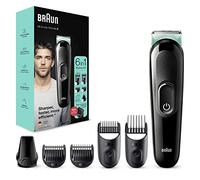 Braun 6-in-1 All-in-One Series 3, Male Grooming Kit with Beard Trimmer, Hair Clippers & Precision Trimmer, 5 Attachments, Gifts for Men, UK 2 Pin Plug, MGK3221, Black/Volt Green