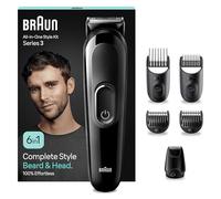 Braun 6-in1 All-in-One Style Kit Series 3, Male Grooming Kit With Beard Trimmer, Hair Clippers & Precision Trimmer, With Lifetime Sharp Blades, Black