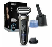 Braun 7 Series Electric Beard Trimmer Wet & Dry Men's Beard Trimmer 60 Min Use SmartCare 4in1 Station + 1 Accessory, 100% Waterproof, Gold