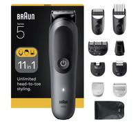 BRAUN Series 5 AIO5560 11-in-1 Wet & Dry Trimmer - Grey, Silver/Grey