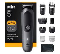 BRAUN All-in-One Series 5 AIO5560 11-in-1 Grooming Kit - Grey, Silver/Grey
