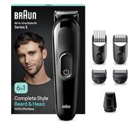 Braun All-in-One MGK3420 Beard Care Bodygroomer Set, 6-in-1 Beard Trimmer/Hair Trimmer for Men, Hair Trimmer, Comb Attachments, 50 Minutes Wireless Running Time