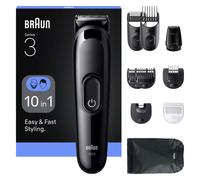 Braun All-in-One Series 3, 10in1 Grooming Kit, Sharp Blade, 14 Lengths, AIO3560, Black