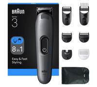 BRAUN Series 3 AIO3540 8-in-1 Trimmer - Grey, Silver/Grey