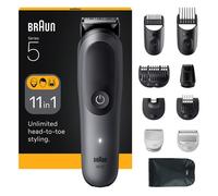 BRAUN All-in-One Series 5 AIO5560 11-in-1 Grooming Kit - Grey, Silver/Grey
