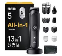 Braun All-in-One Series 5 Grooming Kit, 13in1, Ultra Sharp Blade, 120 Min, SkinGuard for Body, Precise & Efficient Trim, AquaGrip for Under Water Use, AIO5565, Black