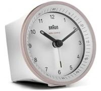 Braun BC07PW-DCF Radio-Controlled Alarm Clock in White/Pink with Crescendo Alarm, Snooze Function and Lighting