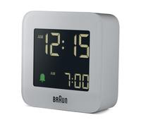 Braun Digital Travel Alarm Clock with Snooze, Compact Size, Grey, BC08G