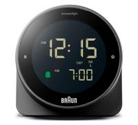 Braun BC24B-DCF Digital Radio Controlled Alarm Clock for Central European Time Zone (DCF) with Snooze Function, Reverse LCD Display, Rotating Bezel for Quick Time Setting, Black