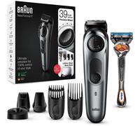 Braun Beard Trimmer BT7240 and Hair Clipper for Men, Lifetime Sharp Metal Blades, 39 Length Settings