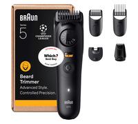Braun Beard Trimmer Men Series 5, Mens Beard Trimmer with 5 Styling Tools, Ultra Sharp Blade, Waterproof, 40 Lengths & 120-Min Runtime, BT5525, Grey