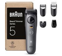 Braun Beard Trimmer Series 5, +5 Styling Tools, Ultra Sharp Blade, 120 Min Runtime, 40 Lengths, Waterproof, PrecisionWheel & Lock, BT5525, Grey