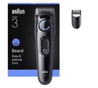 Braun Beard Trimmer Series 3, +2 Styling Tools, 20 Lengths, Sharp Blade, BT3500, Black