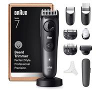 Braun Beard Trimmer Series 7, +12 Barbering Tools, Lifetime Sharp ProBlade, Up to 120 Min Runtime, 40 Lengths, Waterproof, PrecisionWheel & Lock, BT7545, Grey