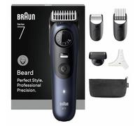 Braun Beard Trimmer Series 7, +6 Accessories, Lifetime Sharp ProBlade Blade, Up to 120 Min Battery Life, 40 Length Settings, Waterproof, Precision Wheel & Lock Button, BT7520, Blue