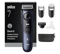 Braun Beard Trimmer Series 7, +6 Accessories, Lifetime Sharp ProBlade Blade, Up to 120 Min Battery Life, 40 Length Settings, Waterproof, Precision Wheel & Lock Button, BT7520, Blue
