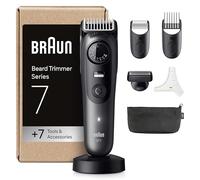 Braun Beard Trimmer Series 7, +7 Barbering Tools, Lifetime Sharp ProBlade, Up to 120 Min Runtime, 40 Lengths, Waterproof, PrecisionWheel & Lock, BT7525, Grey