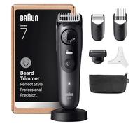 Braun Beard Trimmer Series 7, +7 Barbering Tools, Lifetime Sharp ProBlade, Up to 120 Min Runtime, 40 Lengths, Waterproof, PrecisionWheel & Lock, BT7525, Grey