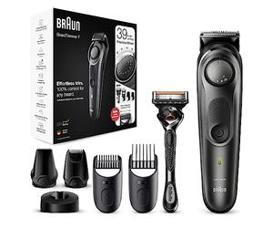 Braun Beard Trimmer Series 7 & Hair Clippers with Gillette Fusion5 ProGlide Razor, 39 Length Settings, Gifts For Men, UK 2 Pin Plug, BT7240, Black/Grey