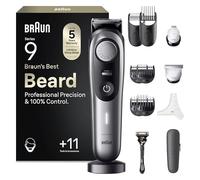 Braun Beard Trimmer Series 9 BT9440, Electric Trimmer for Men, with Sharpest ProBlade, 40 Length Settings, Barber Tools, Charging Stand, Travel Case, Stencil