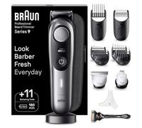 Braun beard trimmer, trimmer/hair clipper men, 40 settings, charging station, travel case, beard stencil, 180 min. wireless operation time, waterproof, BT9440, packaging may vary