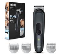 Braun Series 3 Body Groomer/Intimate Shaver for Men, Body Care and Hair Removal for Men, for Chest, Armpits, Comb Attachments 1/3 mm, 80 Minutes Runtime, Gift Man, BG3340