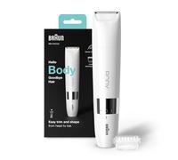 Braun Body Mini Trimmer, Gentle Body Hair Removal, Precision Trimmer, Wet & Dry, 100% Waterproof, BS1000, White