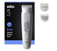 Braun Bodygroomer Series 3, +3 Accessories, Extra Skin Protection, 80 Min Battery Life, Gentle Shaving & Trimming, Waterproof, BG3530, Grey