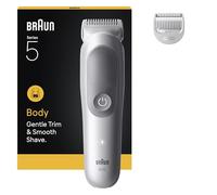 Braun Bodygroomer Series 5, +2 Accessories, Trimming and Shaving for Sensitive Areas, 100 Min Battery Life, with Extra Skin Protection, Waterproof, BG5500, Grey