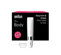 Braun Mini Trimmer, Body Trimmer, for Easy Trim & Shape, + 1 Extra, BS1000, White
