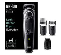 Braun BT3440 Series 3 Electric Beard Trimmer for Men with 4 Accessories, Ultra Sharp ProBlade Blade, 80 Min Battery Life, Wireless Beard Shaver, 40 Lengths, Waterproof, Black