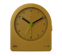 Braun Classic Analogue Alarm Clock with Snooze and Continuous Backlight, Quiet Quartz Movement, Easy to Read Dial, Crescendo Beep Alarm in Yellow, Model BC22Y