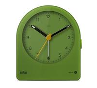 Braun Classic Analogue Alarm Clock, Desk Clock, Small Clock with Snooze and Continuous Backlight, Quiet Quartz Movement, Easy to Read Dial, Crescendo Beep Alarm in Green, Model BC22GN