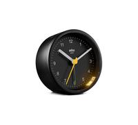 Braun Classic Analogue Alarm Clock with Snooze and Light, Black, BC12B