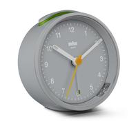 Braun Classic Analogue Alarm Clock with Snooze and Light, Grey, BC12G
