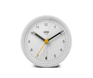 Braun Classic Bedside Analogue Alarm Clock, White, Men White