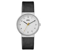 Braun Classic Quartz White Dial Black Leather Strap Ladies Watch BN0031WHBKL