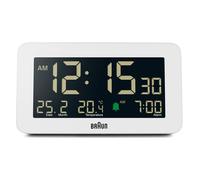 Braun Digital Alarm Clock in White Braun White