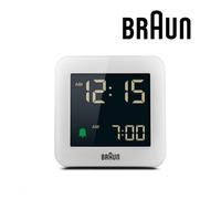 Braun Digital Alarm Clock LCD Snooze White 7x7cm BC09W RRP £35