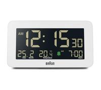 Braun Digital Alarm Clock with Date, Month and Temperature Display, White, BC10W