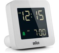 Braun Digital Alarm Clock in White Braun White