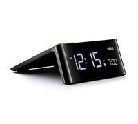 Braun Digital Alarm Clock with VA LCD Display, Touch Snooze Pad, Automatically Adjusting Display Brightness, Beep Alarm, Black, model BC16BUK.